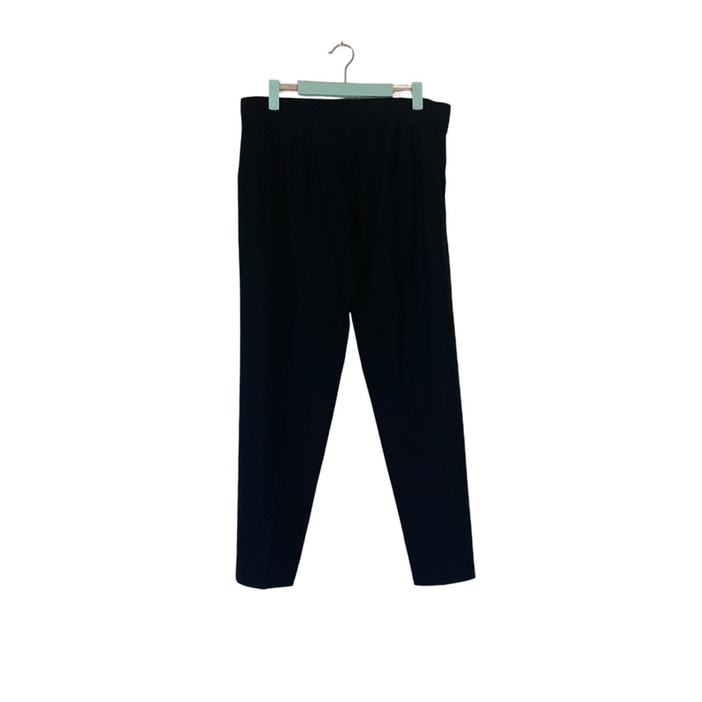 Eileen Fisher Black Pull On Stretch Business Casual Pants Womens Petite Large